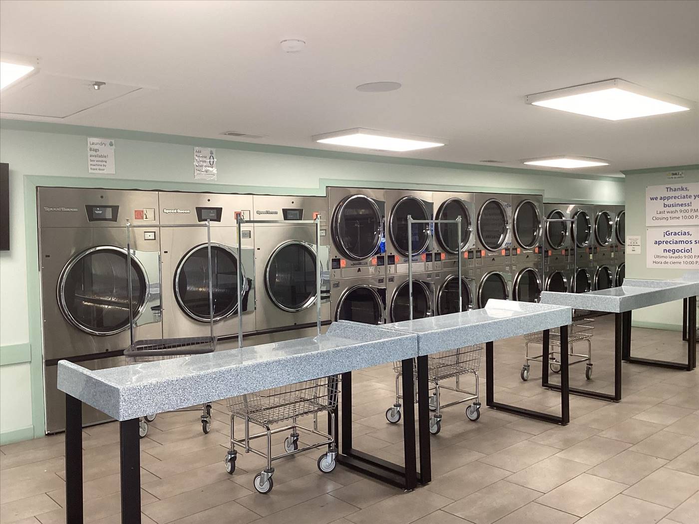 Folded laundry ready for pickup at The Bubble Hut Wash and Fold in Athens, Alabama